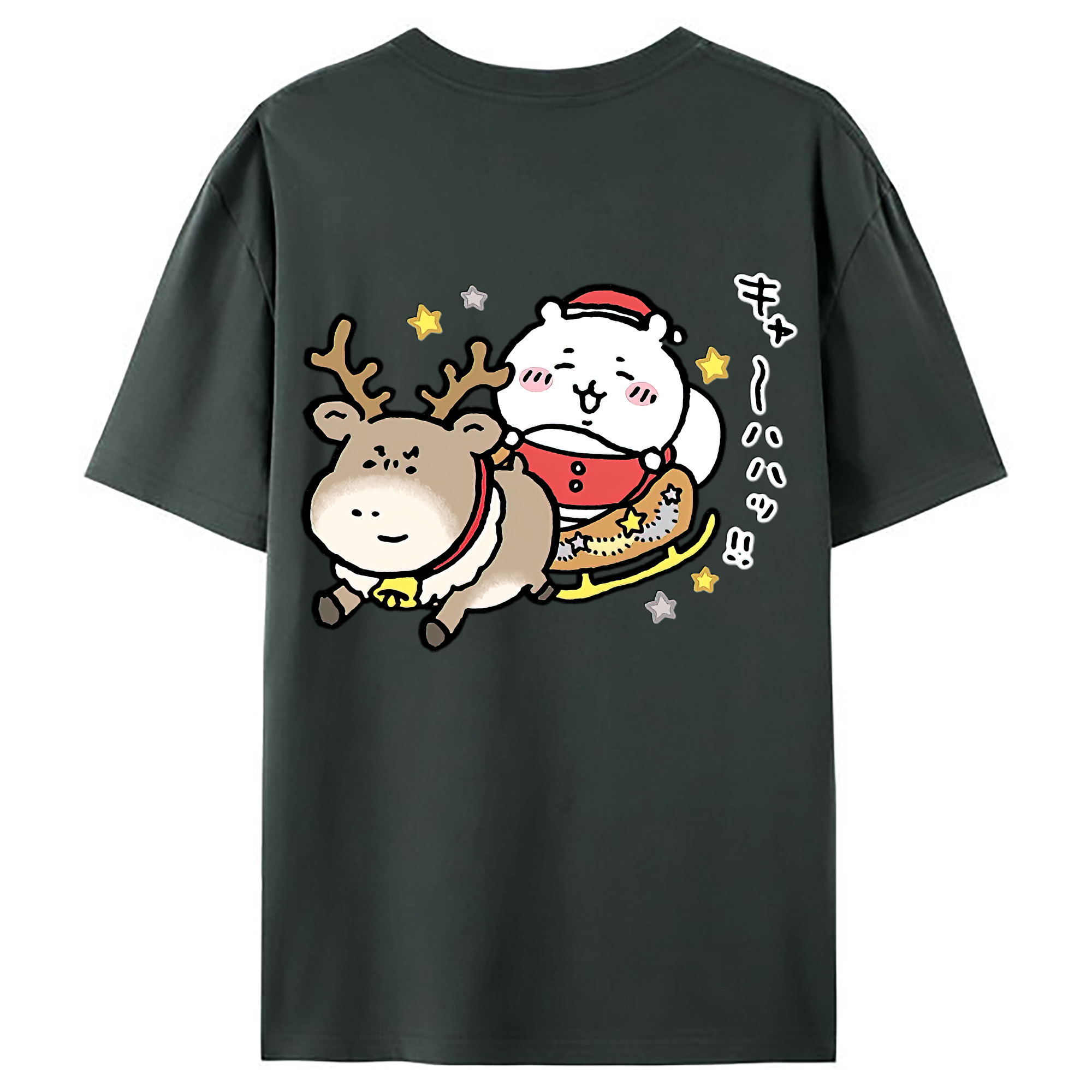 （画像用） ちいかわ ちいかわ Chii-kawa chiikawa 綿100％ メンズ半袖Tシャツ（バックプリント） 通気性